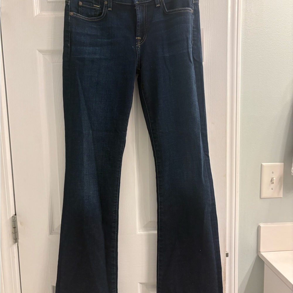 7 For All Mankind Dark Indigo Boot Cut Jeans